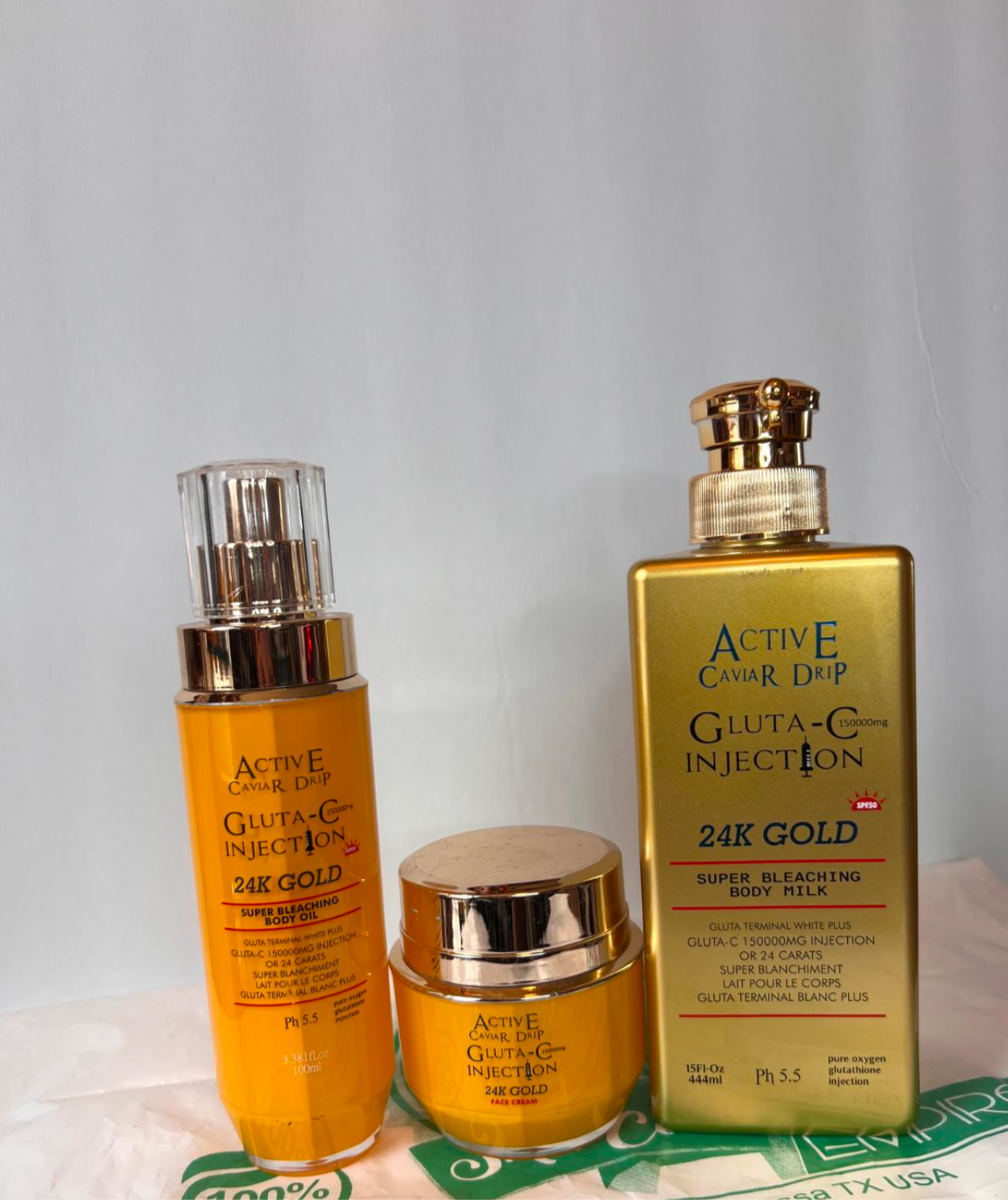 Active Caviar Drip Glutat C Set Lotion,Serum and face cream