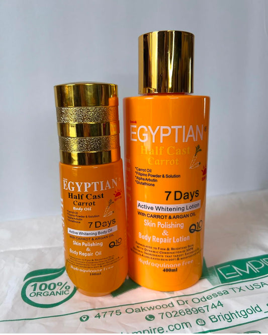 Egyptian Half Cast Carrot Active Whitening 7 Days Lotion & Serum