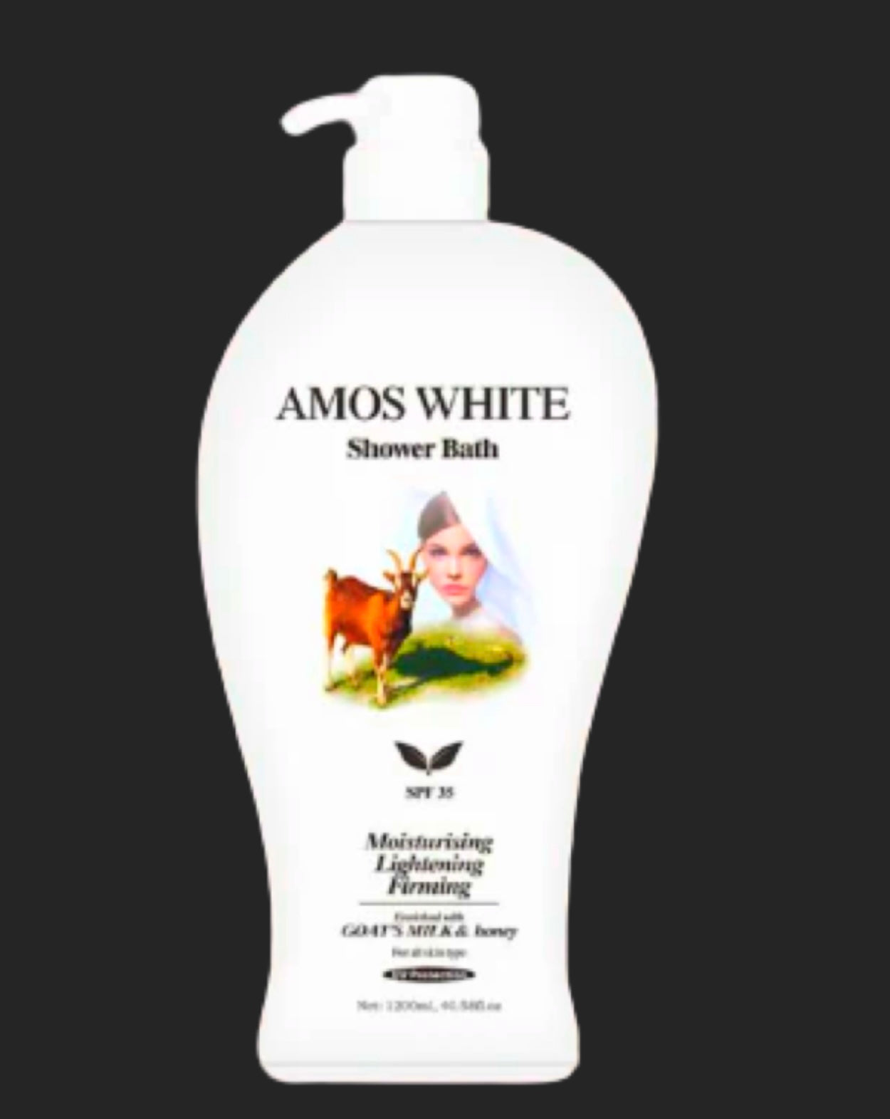 Amos White Lightening Shower Bath with Goat Milk & Honey 1200ml